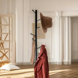 Rackhams Adjustable Metal Coat Stand With 8 Hooks Black - thumbnail 6