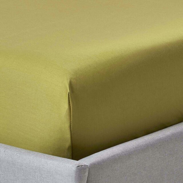 Rackhams Premium 1000 TC Egyptian Cotton Sateen Weave Fitted Sheet – 46 cm Extra Deep - Olive Green - Single - image 1