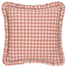 Rackhams Maude Reversible Gingham Cushion Cover - Rose - 45cm x 45cm - Rose - 100% Cotton - thumbnail 2