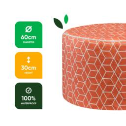 Rackhams Outdoor Pouf Ottoman – Terracotta Cube Inflatable Footstool - thumbnail 2