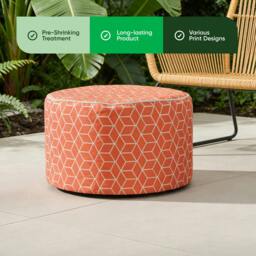 Rackhams Outdoor Pouf Ottoman – Terracotta Cube Inflatable Footstool - thumbnail 4