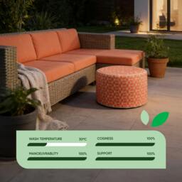 Rackhams Outdoor Pouf Ottoman – Terracotta Cube Inflatable Footstool - thumbnail 3
