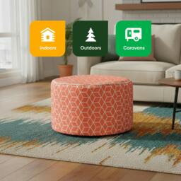 Rackhams Outdoor Pouf Ottoman – Terracotta Cube Inflatable Footstool - thumbnail 6