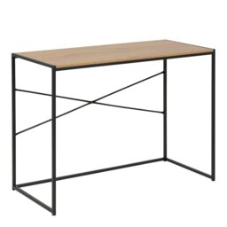Rackhams Seaford Office Desk in Black & Oak - 1 - Black and Natural - 45