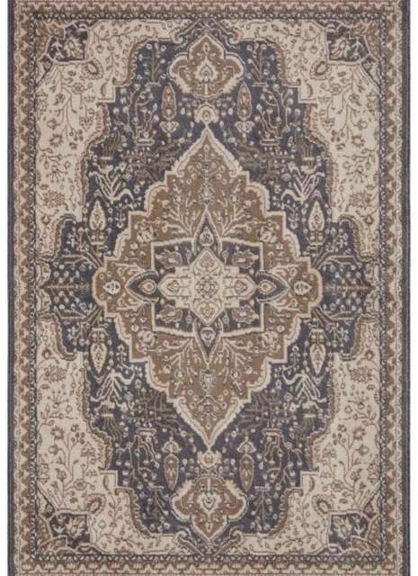 Rackhams Terrain Designer Shortpile Black Blue Rug - 80X120 cm