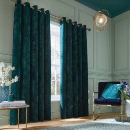 Rackhams Selene Luxury Chenille Weighted Thermal Eyelet Curtains - 46x72 Inch - 2 - Polyester