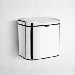 Rackhams Polished Stainless Steel 3L Wall Mounted Bathroom Bin with Easy Clean Inner Liner - thumbnail 2