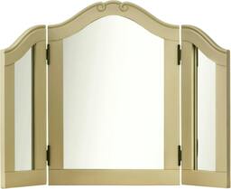 Rackhams Juliette 3-Way Dressing Table Mirror, Wooden Frame Tabletop Mirror - Gold - thumbnail 1