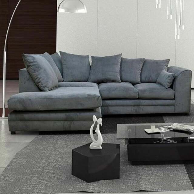 Rackhams Fernando Fabric Left Hand Corner Sofa Set - Grey - image 1