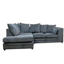 Rackhams Fernando Fabric Left Hand Corner Sofa Set - Grey - thumbnail 4