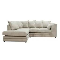 Rackhams Fernando Fabric Left Hand Corner Sofa Set - Grey - thumbnail 3