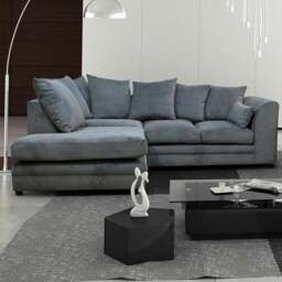 Rackhams Fernando Fabric Left Hand Corner Sofa Set - Grey - thumbnail 1