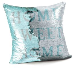 Rackhams Fun Sequins Home Sweet Home Cushion - 43cm x 43cm - Red Silver - thumbnail 3