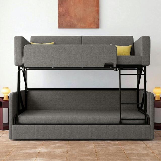 Rackhams SB142 Two Seater Sofa Bed, Kid Bunk Bed - Greyish Brown - image 1