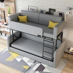 Rackhams SB142 Two Seater Sofa Bed, Kid Bunk Bed - Greyish Brown - thumbnail 4