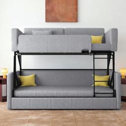 Rackhams SB142 Two Seater Sofa Bed, Kid Bunk Bed - Greyish Brown - thumbnail 2