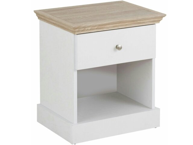 Rackhams LOFT24 Binz Nightstand White Honey Oak - White - image 1