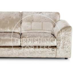 Rackhams Crystal Crushed Velvet 3 Seater Sofa Full Back - Silver - thumbnail 4