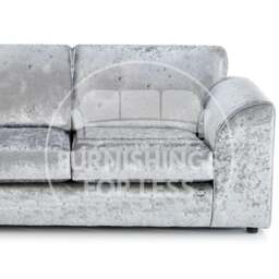 Rackhams Crystal Crushed Velvet 3 Seater Sofa Full Back - Silver - thumbnail 5