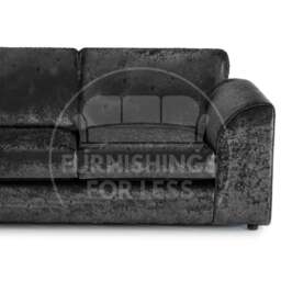 Rackhams Crystal Crushed Velvet 3 Seater Sofa Full Back - Silver - thumbnail 3