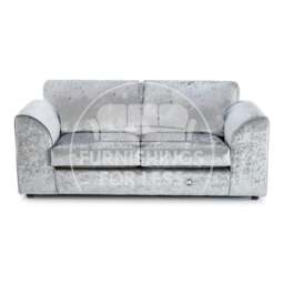 Rackhams Crystal Crushed Velvet 3 Seater Sofa Full Back - Silver - thumbnail 1