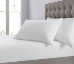 Rackhams 200 Thread Count Percale Cotton Fitted Sheet - White - Super King - thumbnail 1
