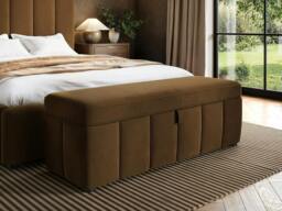 Rackhams Emilie Black Velvet Blanket Box - Green Velvet - thumbnail 5