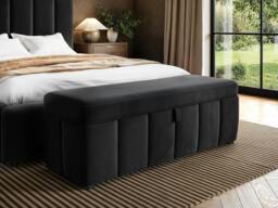 Rackhams Emilie Black Velvet Blanket Box - Green Velvet - thumbnail 2