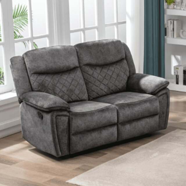 Rackhams Brianna Plush Fabric Reclining 2 Seater Sofa - image 1