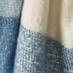 Rackhams Faux Mohair Check Blanket Throw Blue - 130 x 170 cm - Blue - thumbnail 3