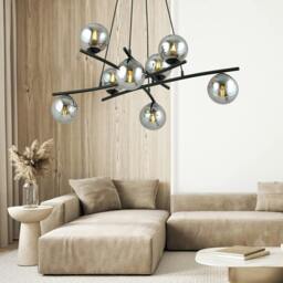 Rackhams ESSA Pendant lamp 8 x E14 Black with Graphite Shade - thumbnail 2