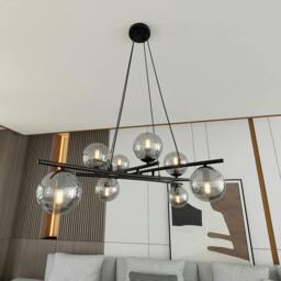 Rackhams ESSA Pendant lamp 8 x E14 Black with Graphite Shade - thumbnail 5