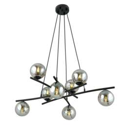 Rackhams ESSA Pendant lamp 8 x E14 Black with Graphite Shade