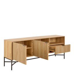 Rackhams Jaipur Sideboard With 2 Doors and 2 Shelves in Oak - Brown - 180 - 1 - thumbnail 3