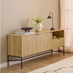 Rackhams Jaipur Sideboard With 2 Doors and 2 Shelves in Oak - Brown - 180 - 1 - thumbnail 5
