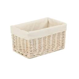 Rackhams Whitewash White Lined Wicker Storage Basket - Extra Large - thumbnail 5