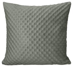 Rackhams 3D Embossed Checkered Plain Cushion - 43cm x 43cm - Grey