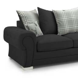 Rackhams Milan Chesterfield Fabric 5 Seater Corner Sofa - Scatter Back - Mink - thumbnail 3