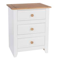 Rackhams Capri 3-Drawer Bedside Cabinet - thumbnail 2