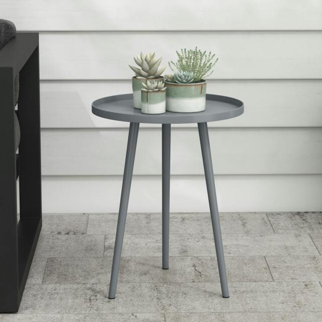 Rackhams Round Garden Coffee Table, Outdoor Side Table with Rounded Edge - image 1