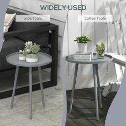Rackhams Round Garden Coffee Table, Outdoor Side Table with Rounded Edge - thumbnail 5