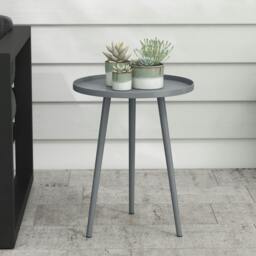 Rackhams Round Garden Coffee Table, Outdoor Side Table with Rounded Edge