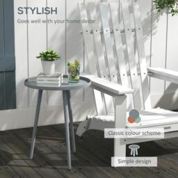 Rackhams Round Garden Coffee Table, Outdoor Side Table with Rounded Edge - thumbnail 4