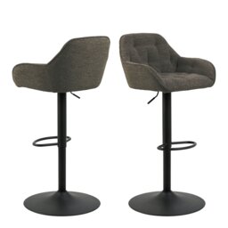 Rackhams Brooke Swivel Bar Stool with Height Adjustable Function in Taupe Set of 2 - 1