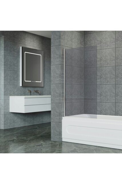 Rackhams 4mm Thickness Tempered Glass Shower Screen - Grey - image 1