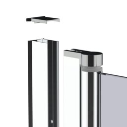 Rackhams 4mm Thickness Tempered Glass Shower Screen - Grey - thumbnail 6