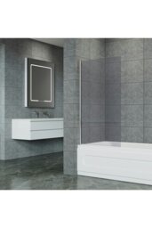 Rackhams 4mm Thickness Tempered Glass Shower Screen - Grey - thumbnail 1