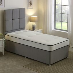 Rackhams Damask EasyClean Double Life Dual Sided Tufted Mattress - White - 1 - 2ft6 Small Single Mattress (75cm x 190cm) - thumbnail 1