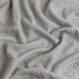 Rackhams Light Grey Herringbone Pure Wool Throw - One Size (150 x 183cm) - thumbnail 2