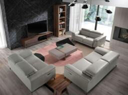 Rackhams Mirror Effect Black Glass, Walnut and Black Steel TV Unit 3223 - thumbnail 4
